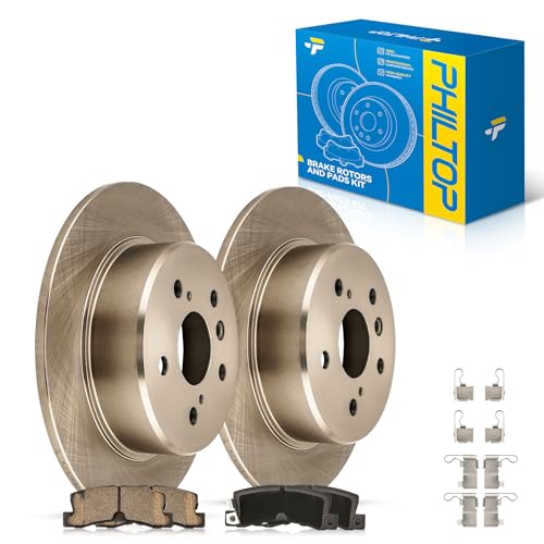 PHILTOP Rear Brake Pads and Rotors for Lexus RX300 1999-2003, Smooth Solid Brakes and Rotors (11.34inch, 288MM) - size: Lexus RX300 1999-2003 - Rear 31261-288mm