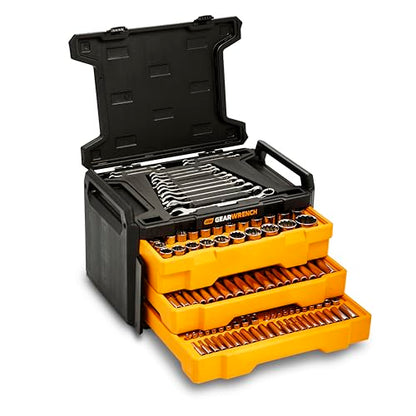 GEARWRENCH 257 Pc 72T 6 & 12 Pt SAE/mm Mechanics Tool Set | GW72XLCBMTS