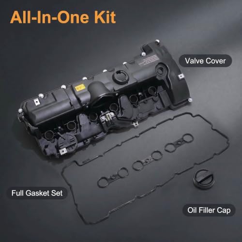 Replace 11127552281 Engine Valve Cover - Compatible with BMW Vehicles - 2.5L, 3.0L - 125i, 128i, 130i, 323i, 328i, 525i, 528i, 530i, X3, X5, Z4 - E60 E70 E82 E83 E84 E89 E90 E92