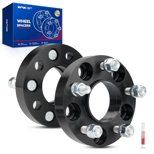 KAX 5x4.5 Hub-Centric Wheel Spacers 1 inch for Ford Ranger - color: Black, size: 5x4.5 -70.5mm -1/2"x20 -1" thick -2Pcs