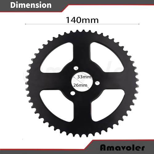 54T T8F 26mm Rear Chain Sprocket Aftermarket Replacement Parts Fits for 47cc 49cc Pocket Bike Mini Moto.