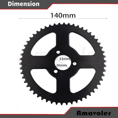 54T T8F 26mm Rear Chain Sprocket Aftermarket Replacement Parts Fits for 47cc 49cc Pocket Bike Mini Moto.