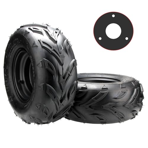16x8-7 ATV Wheels, 3 lug 16x8-7 Tubeless Tires for Kazuma Quad ATV Go Kart UTV 125cc 150cc Off Road Tyres 3 Holes Rim set of 2