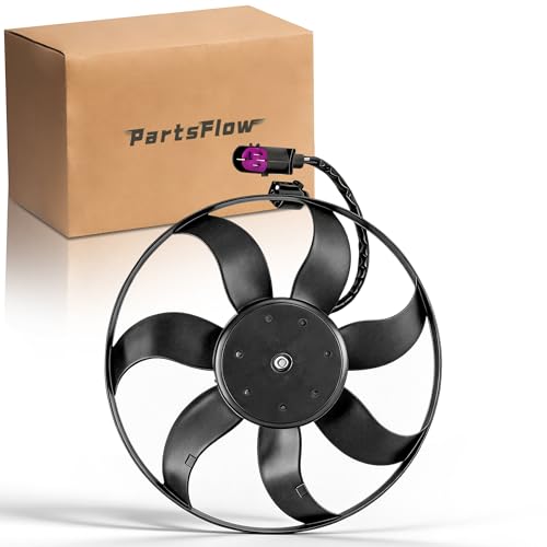 PartsFlow Radiator Cooling Fan for Audi A3 VW Golf Jetta Passat - color: For Audi&For Volkswagen