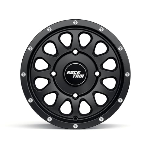 RockTrix RT111 12x7 ATV UTV Wheel 4x110 5+2 Offset, Matte Black, 1pc Single - size: 12x7 (5+2) 1pc