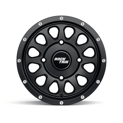 RockTrix RT111 12x7 ATV UTV Wheel 4x110 5+2 Offset, Matte Black, 1pc Single - size: 12x7 (5+2) 1pc