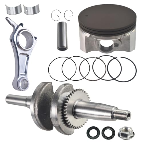 55mm Stroker Crankshaft 3.308" Billet Aluminum Connecting Rod 70mm Ceramic Coated Flat-Top Piston Stroker Rotating Assembly For Predator 212cc Hemi Engine Go Kart Mini Bike Silver - color: Silver