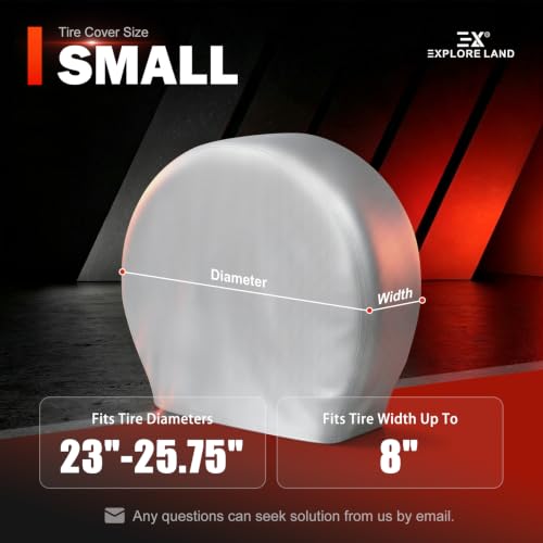 Explore Land Tire Covers 4 Pack Fit Tire Diameters 23-25.75 inch, Silver - size: S (Fits Tire Diameters 23''-25.75''), style: Silver - 4 Pack