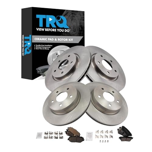 TRQ Front and Rear Brake Pad and Rotor Set Ceramic