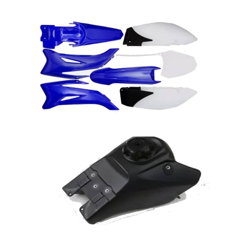 ABS Plastic Fender Fairing Body Work Kit + Gas Fuel Tank For TTR110 TTR 110 TTR110E Pit Pro SSR170 SDG Motorcycle Pit Dirt Bikes Full Fairing Kit 110cc 140cc 150cc 125cc (Blue) - color: Blue