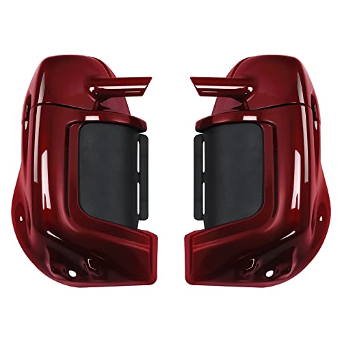 TCT-MOTORPARTS Lower Vented Fairings w/Glove Box Fits For Harley Touring Road King Electra Street Glide Ultra-Classic 1983-2013 - color: Red #2