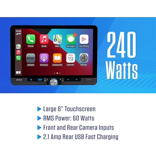 Jensen J1CA10FL 10.1" Wireless Apple CarPlay Android Auto Single/Double DIN - size: 10-Inch Wireless Stereo