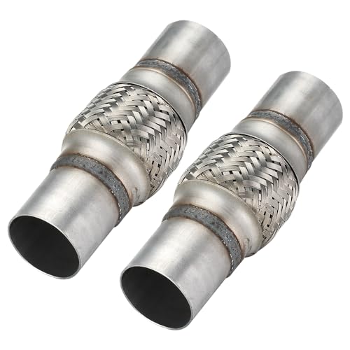 2 Pcs Exhaust Flex Pipe, 2''x 4''Stainless Steel Heavy Duty Exhaust Flex Pipe, Double Braid Exhaust Flex Tube, Overall Length 8'' - size: 2''x4''x8'', style: 2 PCS