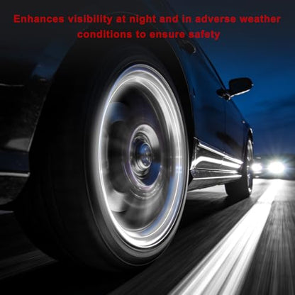 8 PCS LED Tire Valve Lights, Waterproof Car Neon Spoke Light Tire Valve Flash Lamp with Motion Sensor, Universal LED Wheel Stem Flashing Lamps for Cars Trucks Motorcycles (White) - color: White