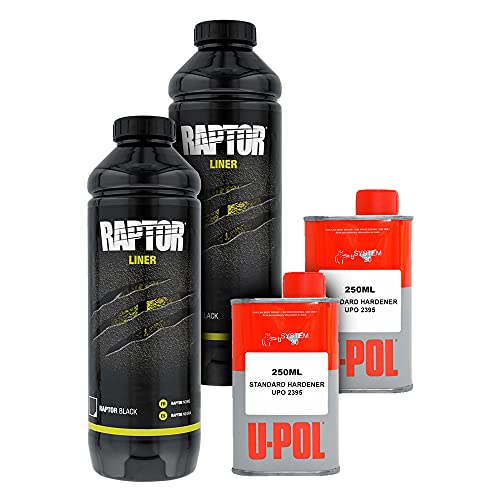 Custom Shop U-Pol Raptor Black Urethane Spray-On Truck Bed Liner, 2 Quarts - color: Black, size: 2 Quart Kit
