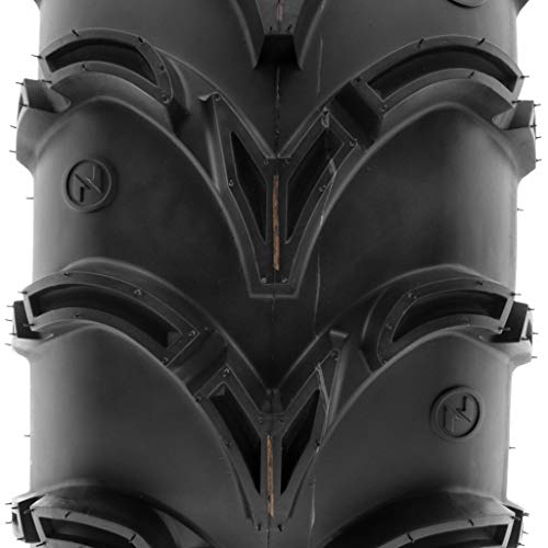 Pair of 2 SunF A050 AT 27x12-12 ATV UTV Deep Mud Terrain Tires, 6 PR, Tubeless - size: 27x12-12