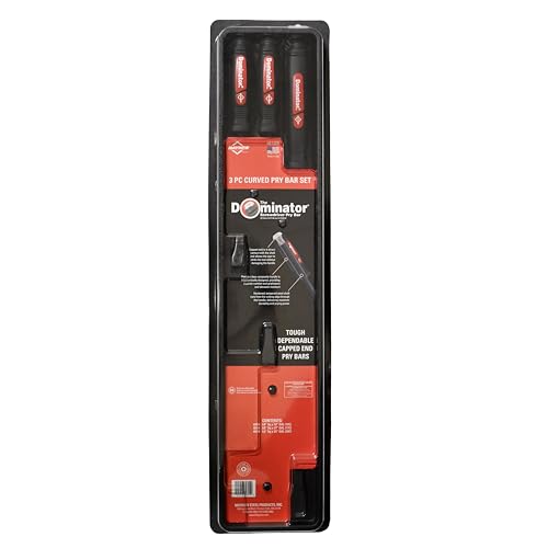 Mayhew Tools Mayhew 61355 Dominator Screwdriver Pry Bar Set, Curved, 3-Piece - color: Red, size: 3-Piece Curved