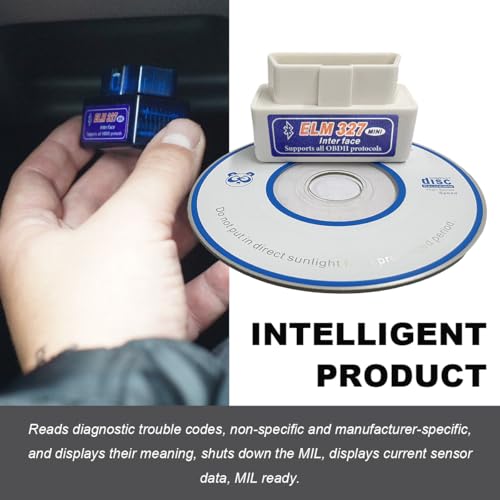 KVAEY 2 PCS OBDII Car Auto Diagnostic Scanner, ELM327 Automotive Bluetooth Scan Tool and Code Reader, Professional Car Bluetooth Engine Fault Code Reader, Universal Car Accessories (White & Blue) - color: White & Blue, size: 2 PCS