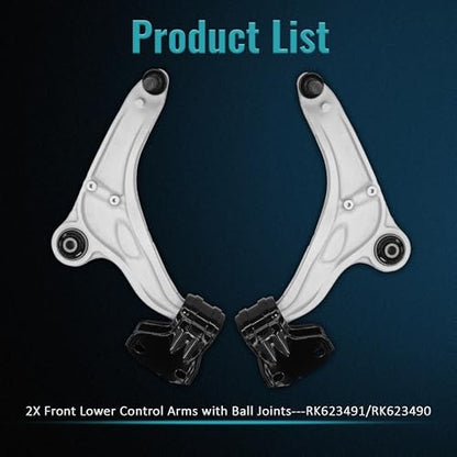 Front Lower Control Arm Assembly for 15-22 Ford Edge Lincoln MKX - size: K623490, K623491