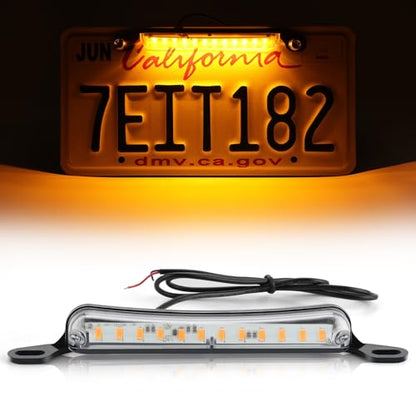 LivTee License Plate Light, Extremely Bright LED License Plate Lights Assembly for Trailer UTV ATV Truck RV Boat, Amber - color: Amber
