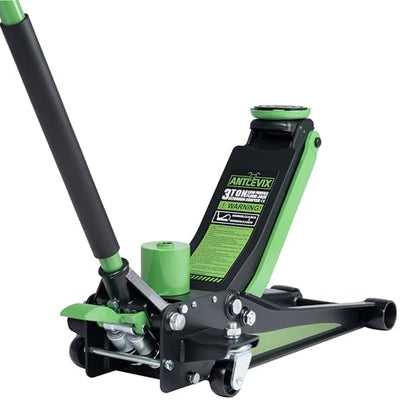Heavy Duty 3-Ton (6600 lbs) Low Profile Steel Racing & Off-Road Hydraulic Car Floor Jack with Dual Piston Quick Lift Pump, Foot Pedal, Extension Adapter for Cars, SUVs & Trucks Repair - size: 3 Ton with Extension