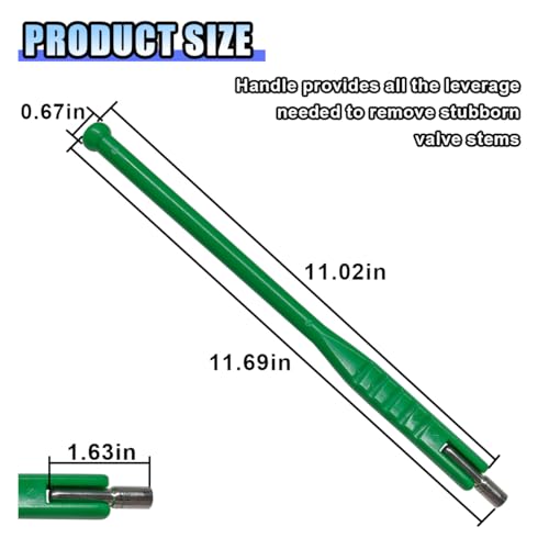 BDZMC Tire Valve Stem Puller, No Scratch Tire Valve Insertion Tool, Plastic Handle Valve Stem Removal Tool, 11.6" Tire Valve Core Removal Tool, Universal Tire Repair Installer Tool for Car Motorcycle