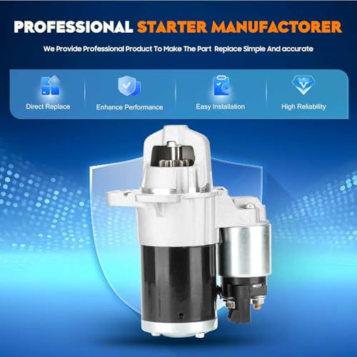 New Starter Fit for Cadillac ATS 13-14 3.6L, for CTS 05-07 2.8L, 10-14 3.0L, 06-14 3.6L, for SRX 06-09, for STS 06-11, Fit for Chevrolet Camaro 10-14 3.6L, 1-17996 12608653 12610857 17996 17996N