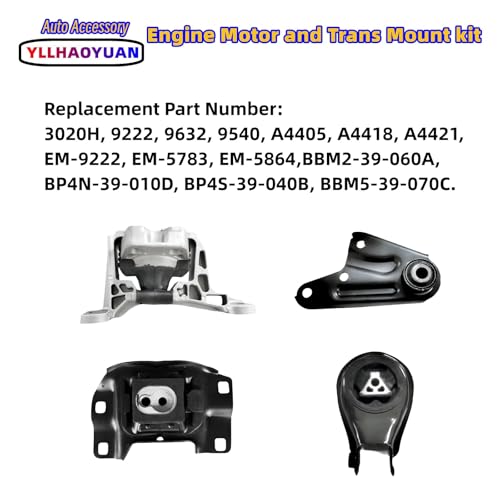 Yllhaoyuan Set of 4 Motor Mounts for Mazda 3 2.0L Automatic (2010-2013) - size: 2010-2013 Mazda 3 with 5 Speed 2.0L