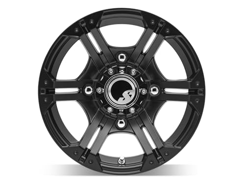 SuperATV 14x7 IN H-Series BAndit Wheel For Polaris UTV (See Fitment)| 4/156 Bolt Pattern (3/8x24 For M12x1,5 mm lugs) | 4.5 + 2.5 Offset | Cast Aluminum Construction, Nuts & Metal Valve Stem Included