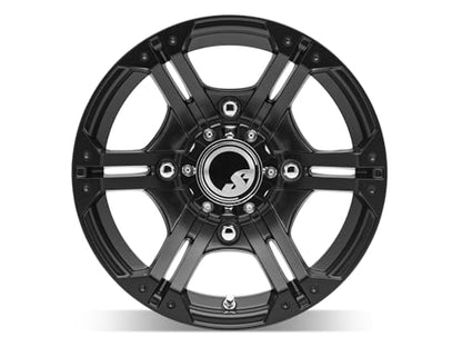 SuperATV 14x7 IN H-Series BAndit Wheel For Polaris UTV (See Fitment)| 4/156 Bolt Pattern (3/8x24 For M12x1,5 mm lugs) | 4.5 + 2.5 Offset | Cast Aluminum Construction, Nuts & Metal Valve Stem Included