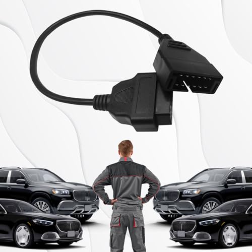 OBD1 Scanner, OBD1 to OBD2 GM Adapter, OBD 1 Scanner Cable Code Reader OBD1 12 Pins to OBD2 OBD II 16 Pins Socket Scan Diagnostic Extension Tool Cable Connector Replacement for GM Popular