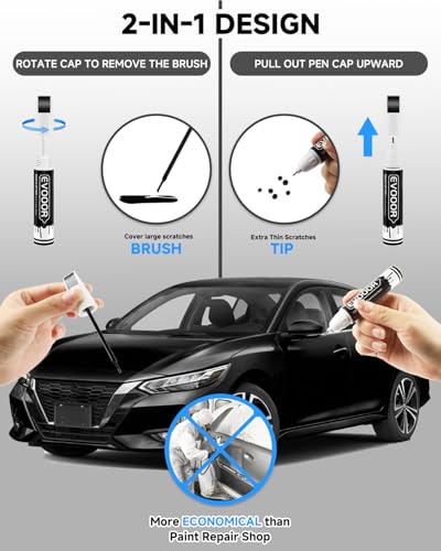 Touch Up Paint Compatible with Nissan Exact Match 2 in 1 Touch up Paint for Chips and Nicks Repair (Black Obsidian/Super Black(KH3) Compatible with All Models) - color: Black Obsidian/Super Black(KH3) Compatible with All Models