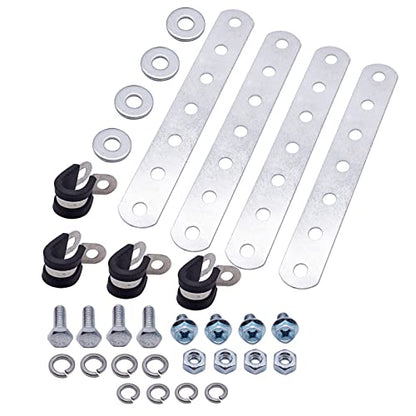 253 Universal Engine Oil Cooler Mounting Bracket Kit, Metal, Silver, Universal Mount