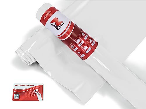 Rwraps Hyper Gloss Vinyl Car Wrap Film Sheet Roll with Air Release - color: Hyper Gloss White, size: 5ft x 2ft
