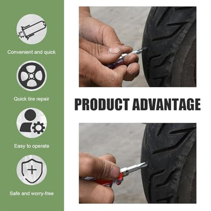 Screw in Tire Plugs - 80Pcs Tire Repair Kit for Tubeless Tires, Self-Tapping Rubber Screw Plug for Car Motorcycle Truck ATV, Heavy Duty Tire Puncture Repair Tool with Screwdriver
