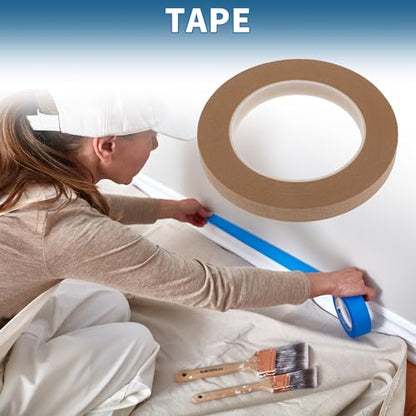 Painters Tape Easy Removal 0.5 Inches x 52.5 Yards Tape Brown - color: Brown, size: 0.5 Inches x 52.5 Yards