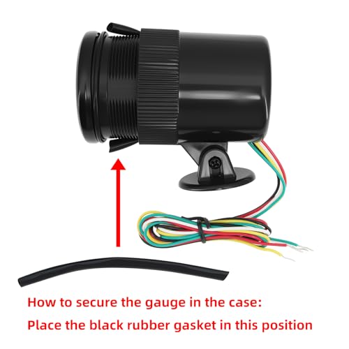 MH 2-1/6 inch (52mm) Tachometer 8000 RPM Gauge with Holder White Backlight Tach for 12V AUTO