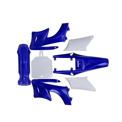 Motorcycle Full Fender Fairing Kit for Apollo 110cc 125cc 140cc 150cc 200cc 250cc Dirt Pit Bikes | Durable ABS Plastic Panels with Front, Rear Fender, Number Plate & More (Blue) - color: Blue