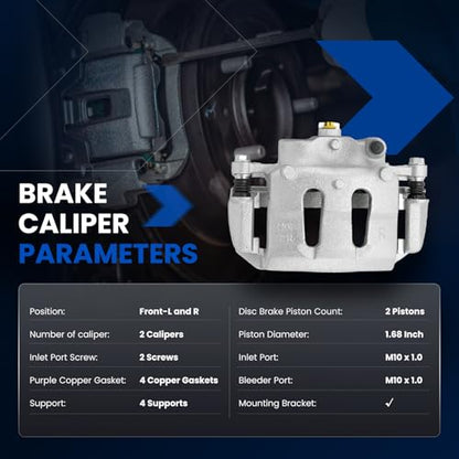 Front Brake Caliper Assembly for Nissan D21 1992-1994 2.4L 3.0L - size: Front [19-B1672 & 19-B1673]