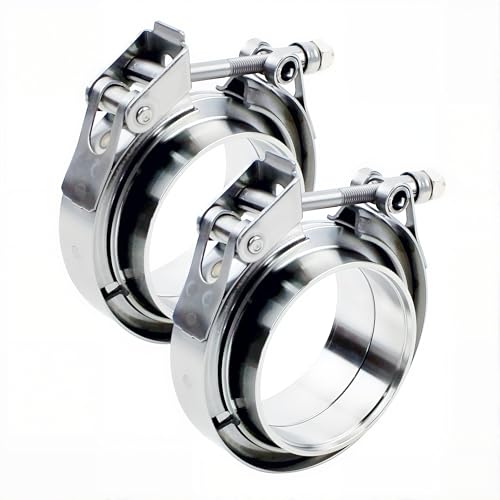 ROADFORMER 4 inch V Band Clamp with Flanges, Quick Release, 2 Pack - size: 4 inch