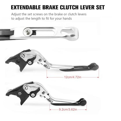 CHIFUN Brake Lever and Clutch Lever Set Replacement for BMW G310R G310GS 2017-2025, Motorcycle Foldable Length Adjustable Handlebar Lever (Red) - color: Red