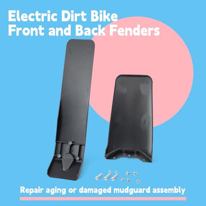 Dirt Bike Front and Back Fenders Compatible with Tuttio Soleil 01 Electric Bike Fender Kit Black E-Bike Mudguard Replacement Parts