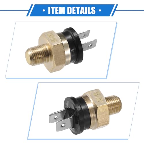 Coolant Hose Thermostat Switch Kit, 4AN 180'F on - 165'F Off Transmission Cooler Sensor Fan Oil Cooler Radiator Electric Switch Fitting Universal for Car Truck Metal Black - size: 180'F on - 165'F