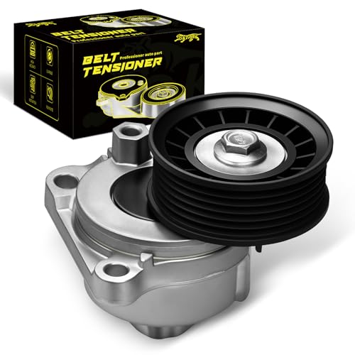 Oktiger 38452 Belt Tensioner Assembly with Pulley for Ford Escape 2007-2008 2.3L/2009-2012 2.5L, Focus 2006-2011 2.0L/2006-2007 2.3L, Fusion 2006-2009 2.3L/2010-2012 2.5L, OE # 6E5Z6A228A. - size: 38452