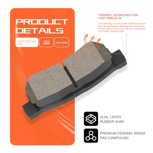 Ceramic Rear Brake Pads for Hyundai Elantra,Sonata,Santa Fe,Tucson - size: D813