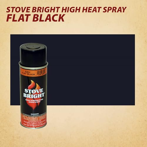 Stove Bright High Temp Spray Paint, Flat Black, 12 Oz - color: 6304 - Flat Black
