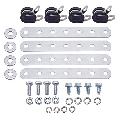 253 Universal Engine Oil Cooler Mounting Bracket Kit, Metal, Silver, Universal Mount