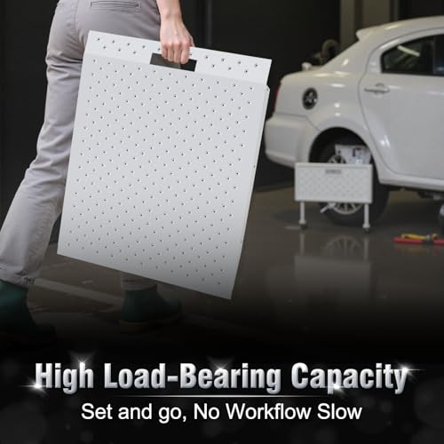 TOCRETOARE Shed Ramp, Heavy-Duty Loading Ramps for Lawn Mower, 29" L x 48" W Curb Ramp with Anti-Slip Punch Plate, 1500 lbs Capacity (29" L x 48" W) - size: 29" L x 48" W