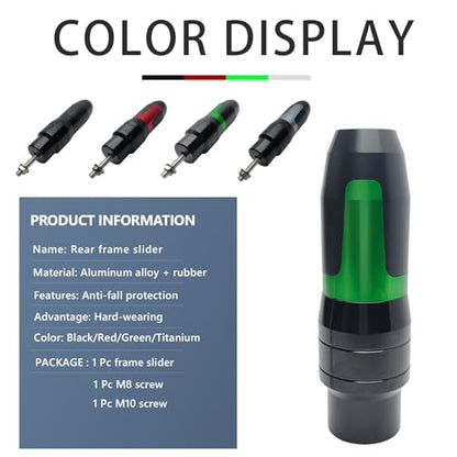 Motorcycle Frame Sliders Rear Crash Bar Falling Protector Green - color: Green