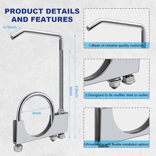 Universal 2.5" Exhaust Clamp with Hanger Rear Muffler,Exhaust Hanger Removal Pliers Universal Exhaust System Hanger for Car Truck Exhaust Pipe (1Pcs 2.5 Inch) - size: 1 Piece 2.5 Inch